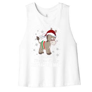 Chingedy Ching The Italian Dominick The Christmas Donkey Funny Gift Women's Racerback Cropped Tank