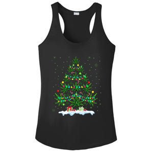 Cannabis Christmas Tree Xmas Funny Smoking Weed Marijuana Ladies PosiCharge Competitor Racerback Tank