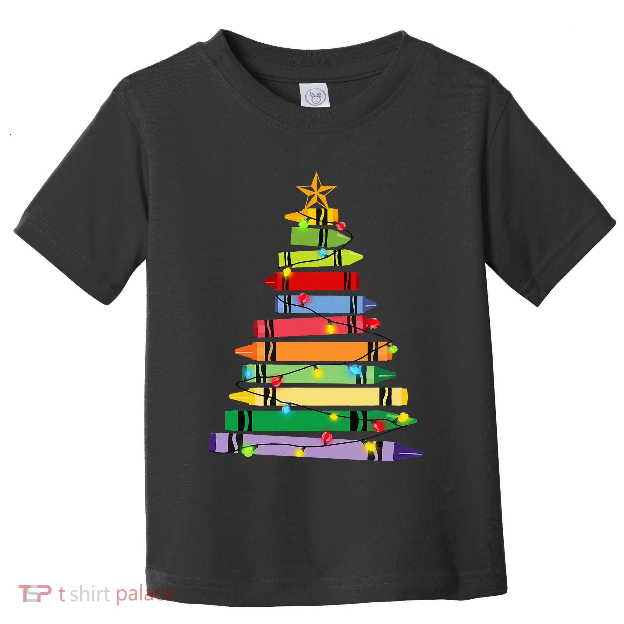 Christmas Crayon Tree Light Gifts for Teachers Toddler T-Shirt