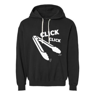 Click Click Tongs BBQ Barbecue Funny Premium Garment-Dyed Fleece Hoodie