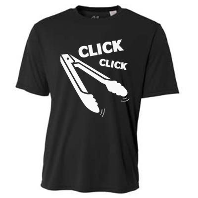 Click Click Tongs BBQ Barbecue Funny Premium Cooling Performance Crew T-Shirt