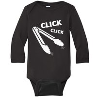 Click Click Tongs BBQ Barbecue Funny Premium Baby Long Sleeve Bodysuit