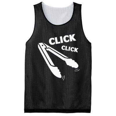 Click Click Tongs BBQ Barbecue Funny Premium Mesh Reversible Basketball Jersey Tank