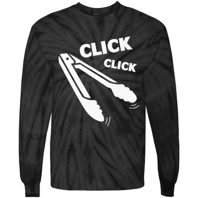 Click Click Tongs BBQ Barbecue Funny Premium Tie-Dye Long Sleeve Shirt