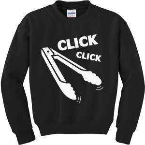 Click Click Tongs BBQ Barbecue Funny Premium Kids Sweatshirt