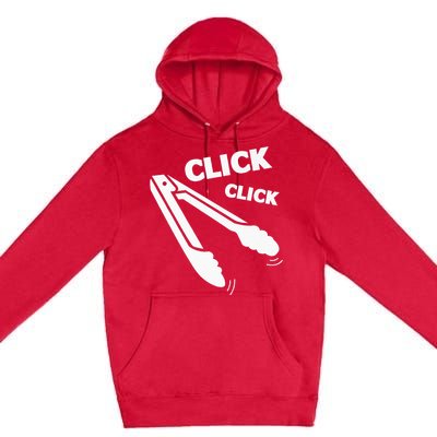 Click Click Tongs BBQ Barbecue Funny Premium Premium Pullover Hoodie