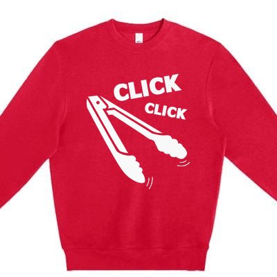 Click Click Tongs BBQ Barbecue Funny Premium Premium Crewneck Sweatshirt