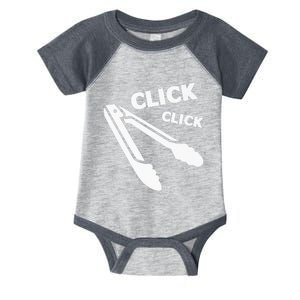 Click Click Tongs BBQ Barbecue Funny Premium Infant Baby Jersey Bodysuit