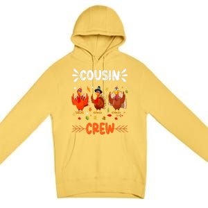 Cousin Crew Turkey Family Thanksgiving Pajamas Matching Premium Pullover Hoodie