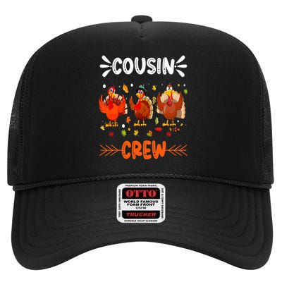 Cousin Crew Turkey Family Thanksgiving Pajamas Matching High Crown Mesh Back Trucker Hat