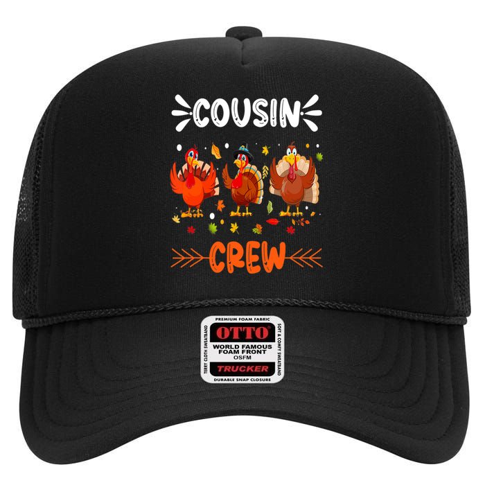 Cousin Crew Turkey Family Thanksgiving Pajamas Matching High Crown Mesh Back Trucker Hat