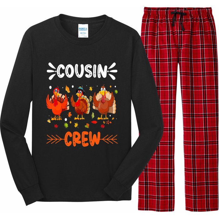 Cousin Crew Turkey Family Thanksgiving Pajamas Matching Long Sleeve Pajama Set