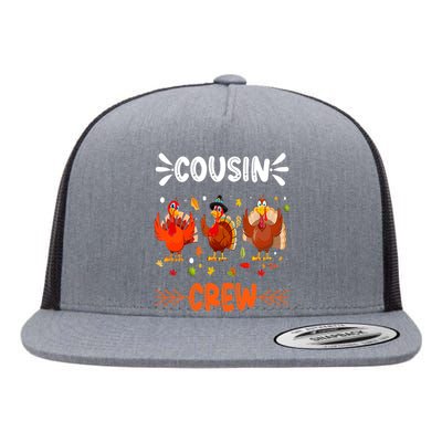 Cousin Crew Turkey Family Thanksgiving Pajamas Matching Flat Bill Trucker Hat