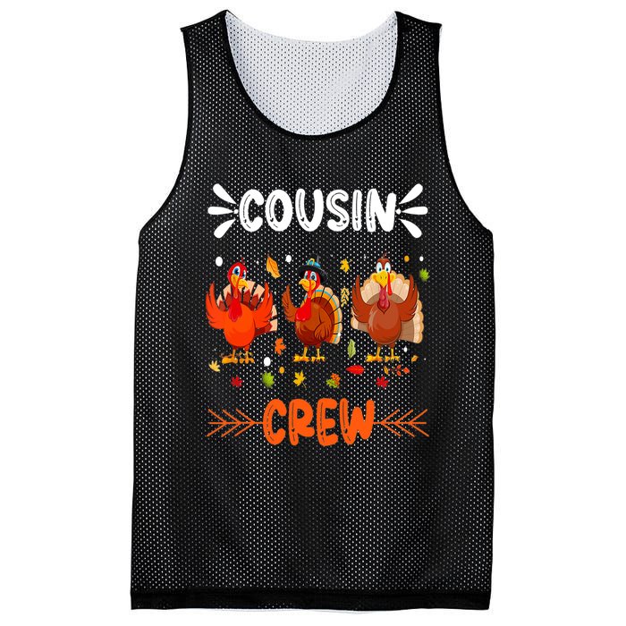 Cousin Crew Turkey Family Thanksgiving Pajamas Matching Mesh Reversible Basketball Jersey Tank