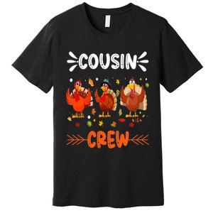 Cousin Crew Turkey Family Thanksgiving Pajamas Matching Premium T-Shirt