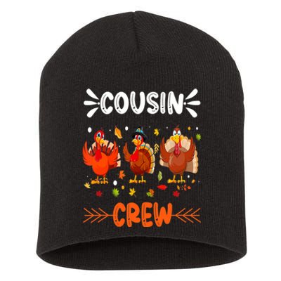 Cousin Crew Turkey Family Thanksgiving Pajamas Matching Short Acrylic Beanie