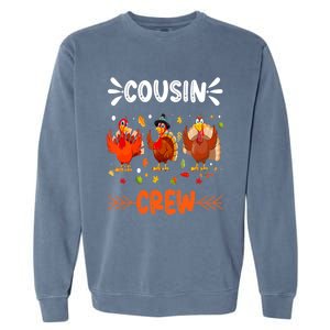 Cousin Crew Turkey Family Thanksgiving Pajamas Matching Garment-Dyed Sweatshirt