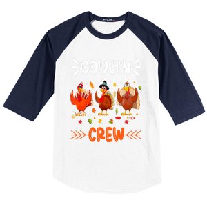 Cousin Crew Turkey Family Thanksgiving Pajamas Matching Baseball Sleeve Shirt