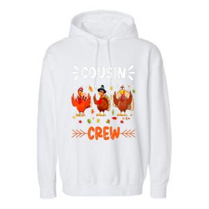 Cousin Crew Turkey Family Thanksgiving Pajamas Matching Garment-Dyed Fleece Hoodie