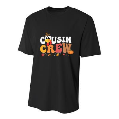 Cousin Crew Thanksgiving Family Matching Turkey Day Fall Youth Performance Sprint T-Shirt