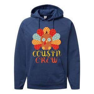 Cousin Crew Turkey Cute Family Thanksgiving Pajamas Matching Meaningful Gift Performance Fleece Hoodie