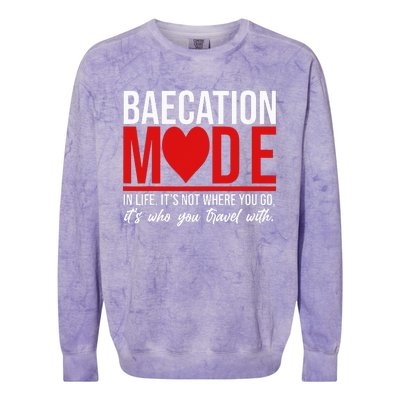 Cute Couples Trip Matching Vacation Baecation Vibes Gifts Colorblast Crewneck Sweatshirt