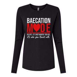 Cute Couples Trip Matching Vacation Baecation Vibes Gifts Womens Cotton Relaxed Long Sleeve T-Shirt