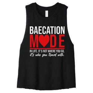 Cute Couples Trip Matching Vacation Baecation Vibes Gifts Women's Racerback Cropped Tank