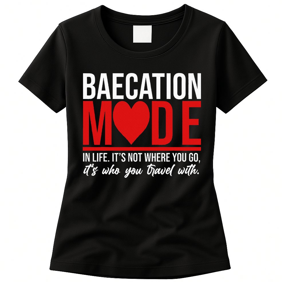 Cute Couples Trip Matching Vacation Baecation Vibes Gifts Womens T-Shirt