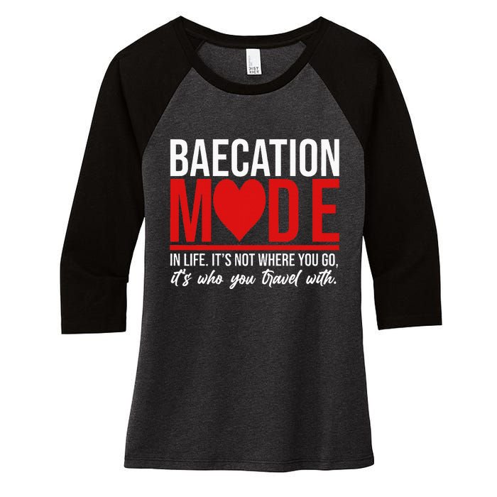 Cute Couples Trip Matching Vacation Baecation Vibes Gifts Women's Tri-Blend 3/4-Sleeve Raglan Shirt