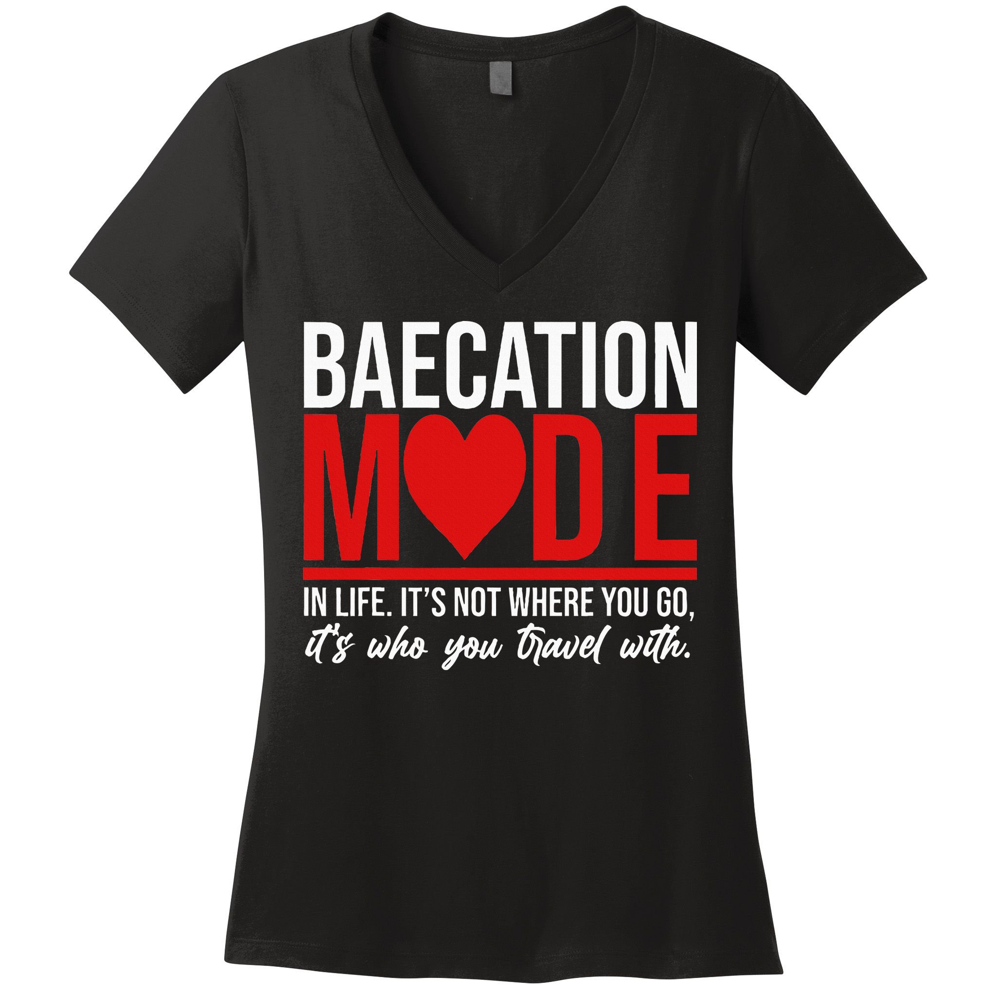 Cute Couples Trip Matching Vacation Baecation Vibes Gifts Women's V-Neck T-Shirt