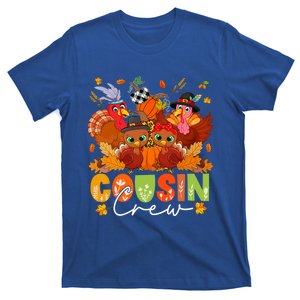 Cousin Crew Thanksgiving Three Cute Turkeys Fall Pumpkins Cute Gift T-Shirt