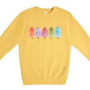 Colorful Christmas Tree Festive Holiday Premium Crewneck Sweatshirt