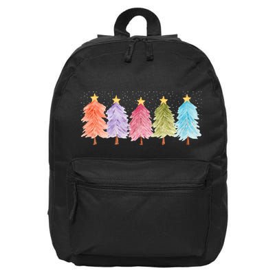 Colorful Christmas Tree Festive Holiday 16 in Basic Backpack