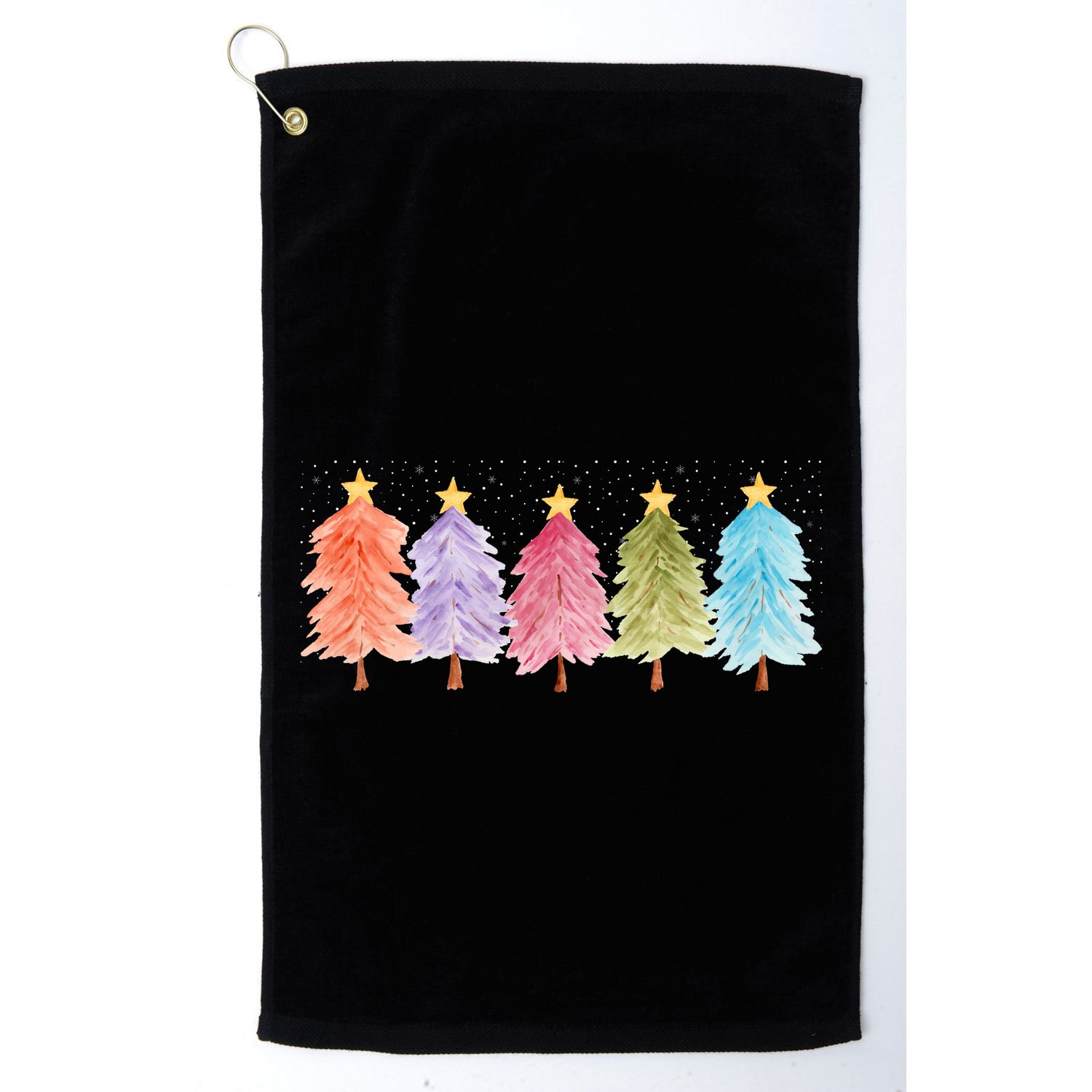 Colorful Christmas Tree Festive Holiday Golf Towel