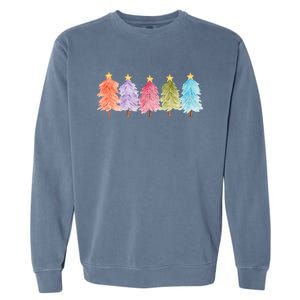 Colorful Christmas Tree Festive Holiday Garment-Dyed Sweatshirt