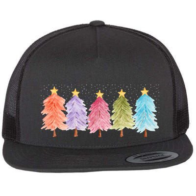Colorful Christmas Tree Festive Holiday Flatbill Hat
