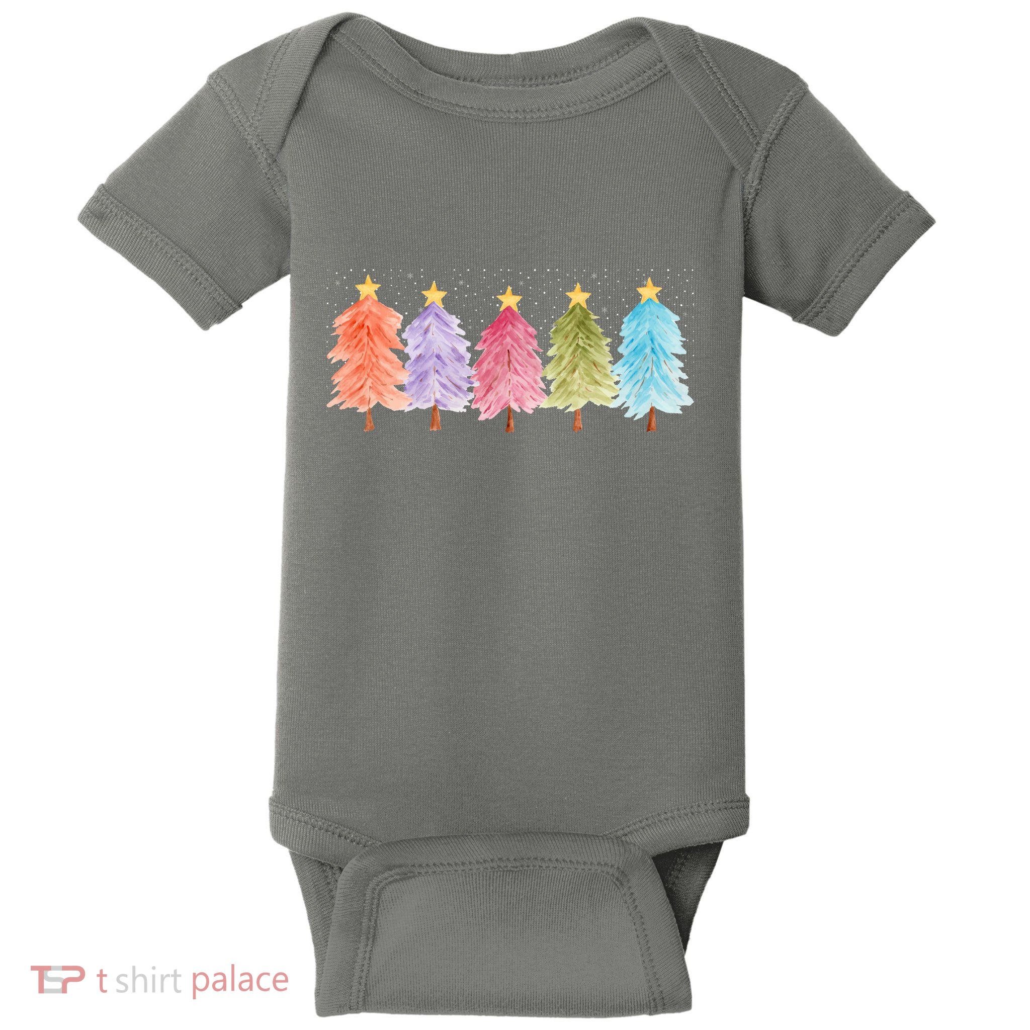 Colorful Christmas Tree Festive Holiday Baby Bodysuit