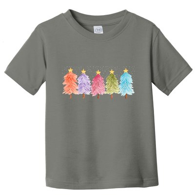 Colorful Christmas Tree Festive Holiday Toddler T-Shirt
