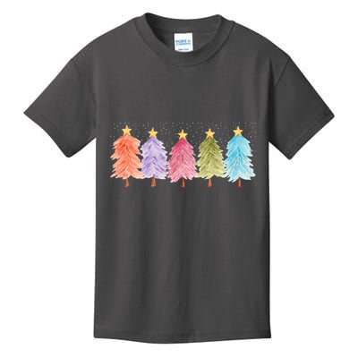 Colorful Christmas Tree Festive Holiday Kids T-Shirt