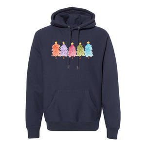 Colorful Christmas Tree Festive Holiday Premium Hoodie