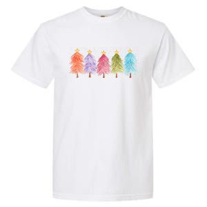 Colorful Christmas Tree Festive Holiday Garment-Dyed Heavyweight T-Shirt