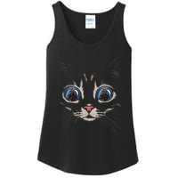 Cat Christmas Tree Reflection Ladies Essential Tank