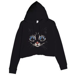 Cat Christmas Tree Reflection Crop Fleece Hoodie