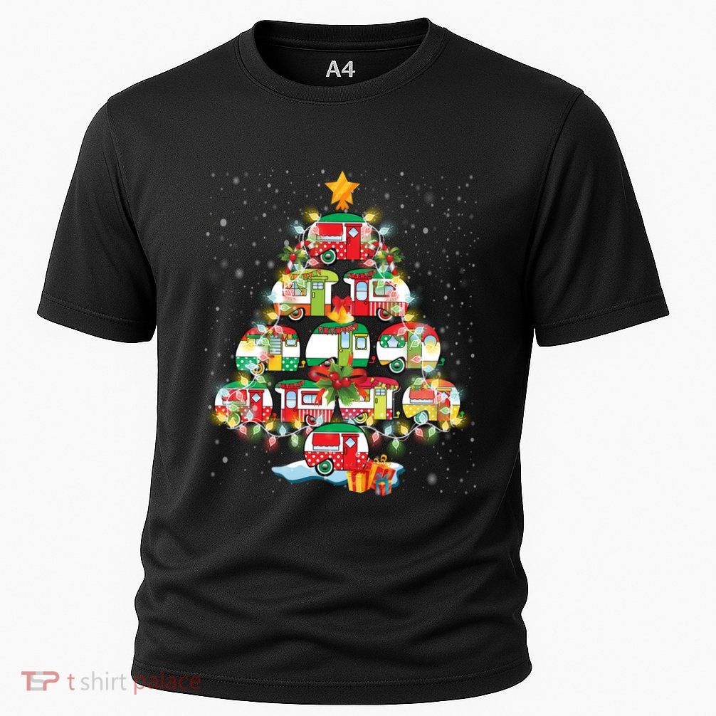 Campers Christmas Tree Xmas Lights Decorative Christmas Gift Performance Shirt