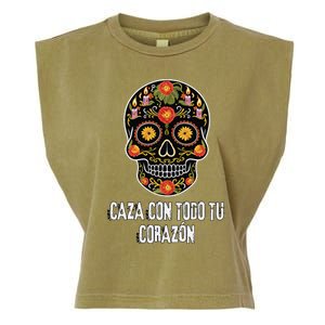 Caza Con Todu Tu Corazon Halloween Sugar Skull Garment-Dyed Women's Muscle Tee