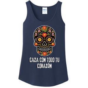 Caza Con Todu Tu Corazon Halloween Sugar Skull Ladies Essential Tank