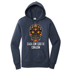 Caza Con Todu Tu Corazon Halloween Sugar Skull Women's Pullover Hoodie