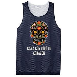 Caza Con Todu Tu Corazon Halloween Sugar Skull Mesh Reversible Basketball Jersey Tank