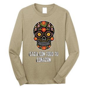 Caza Con Todu Tu Corazon Halloween Sugar Skull Long Sleeve Shirt